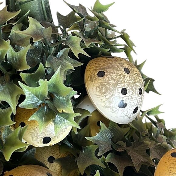 Vintage Mushroom Wall Hanging Green Iron MCM Mid Century Modern Polka Dot READ - Picture 4 of 8